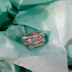 《NEW》 silver multi shape rope ring